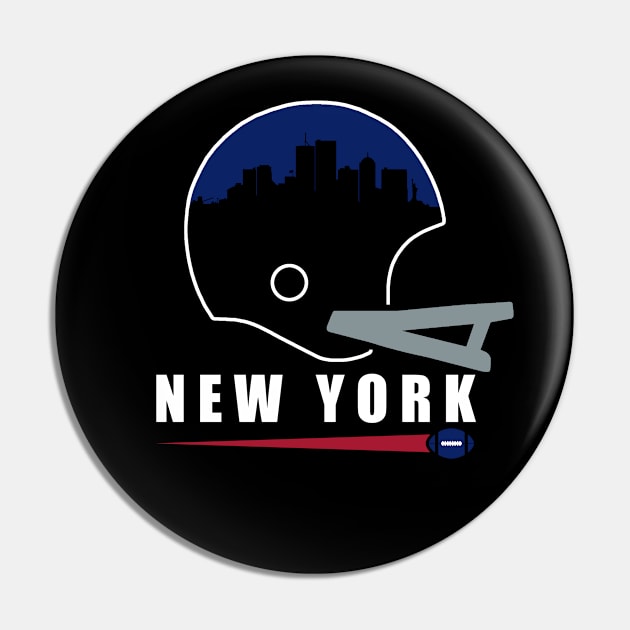 New York Big Blue Football Skyline Pin by FFFM