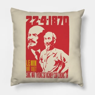 Lenin Lives In Our Lives - Vietnamese Propaganda Pillow