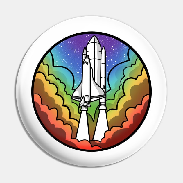 Gay Pride Rocket Pin by LivianPearl