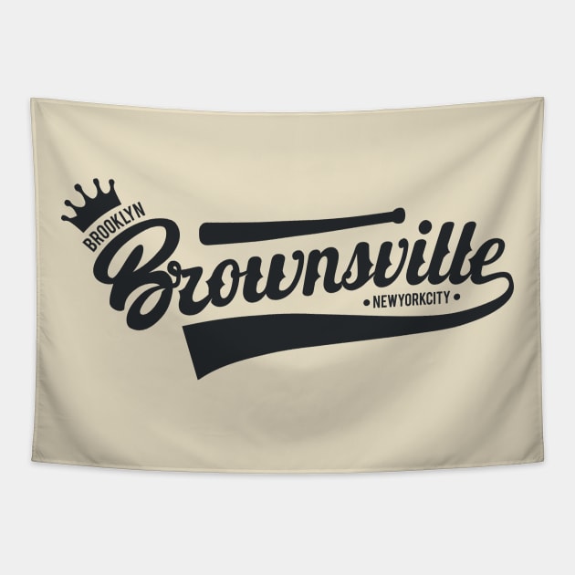 Brownsville New York Brooklyn - Brownsville  Brooklyn Schriftzug - Vintage Brownsville Logo Tapestry by Boogosh