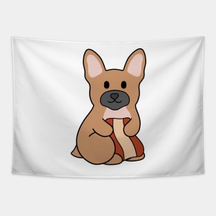 Brown French Bulldog Bacon Tapestry