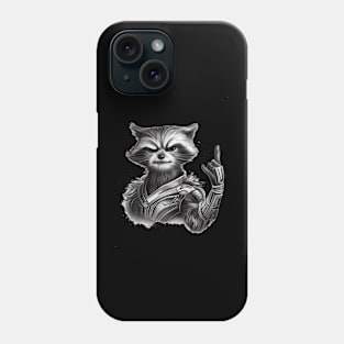 Rocket Raccoon Rock Sign Phone Case