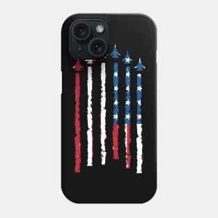 American Flag USA Fighter Jet Con Trail Phone Case