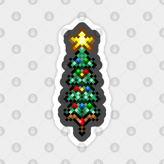 Retro 8 bit christmas tree Magnet by AdiDsgn