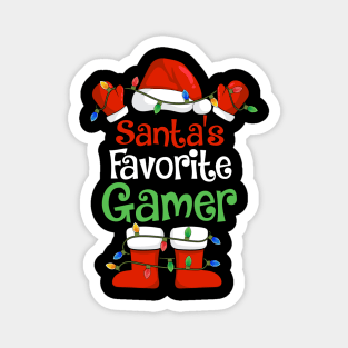 Santa's Favorite Gamer Funny Christmas Pajamas Magnet