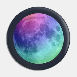 Rainbow Detailed Full Moon Tee Pin