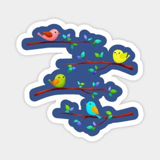 Birds On Tree Branch Magnet