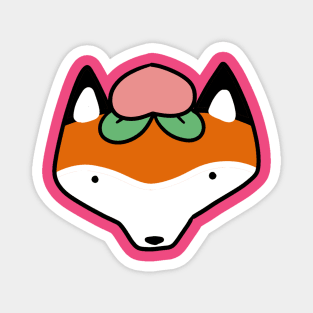 Peach Fox Face Magnet