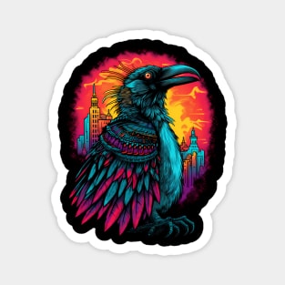 Psychedelic DMT Art Crow Portrait Magnet