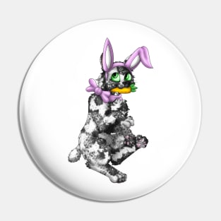 Bobtail BunnyCat: Salt & Pepper (Pink) Pin