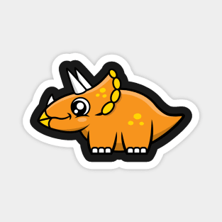 Triceratops Dinosaur (Orange and Yellow) Magnet