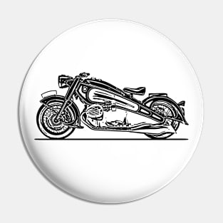 R7 Nostalgia Bike Sketch Art Pin