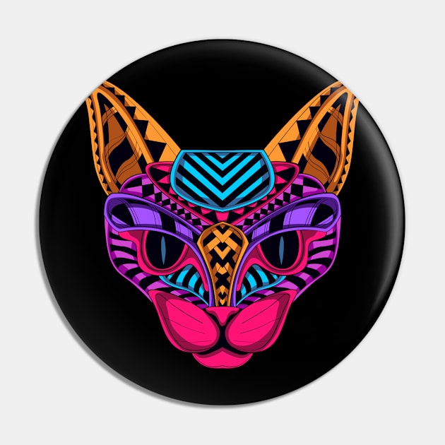 Black Neon Cat Pin by ACH PAINT