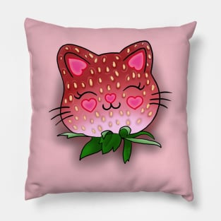 Strawberry Kitty Pillow