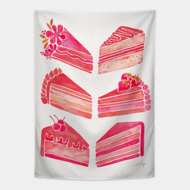 Melon Cake Slices Tapestry by CatCoq