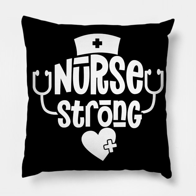 Nurse Strong Show Your Appreciation with This T-Shirt Nursing Squad Appreciation The Perfect Gift for Your Favorite Nurse Pillow by All About Midnight Co