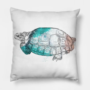 blue waves tortoise design Pillow