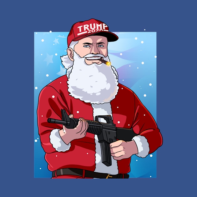 Santa Claus Patriotic Christmas Donald Trump by Noseking