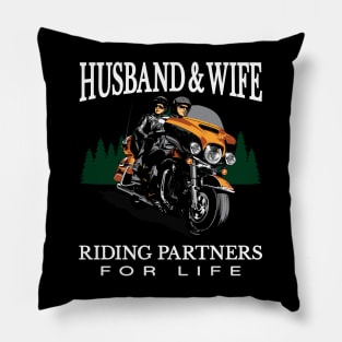 Husband & wife riding partners for life, Biker Pillow