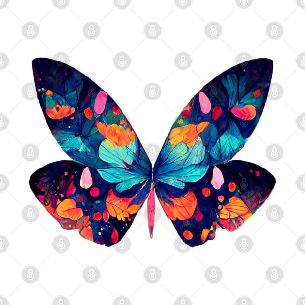 Butterfly with Abstract Colorful Wings by DigitPaint