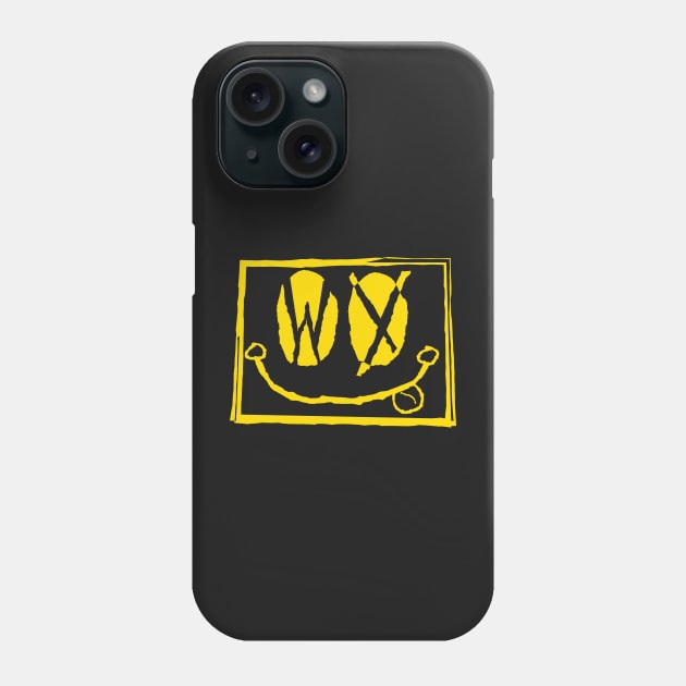 WY Eyes Wyoming Grunge Smiling Face Yellow Phone Case by pelagio