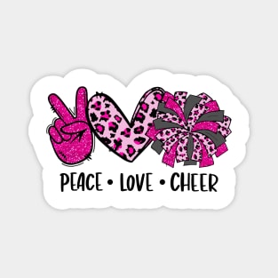 Peace Love Cheer Cute Cheerleading Magnet