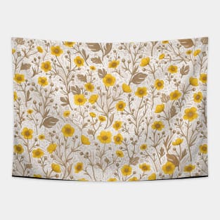 Buttercups, yellow and brown Tapestry