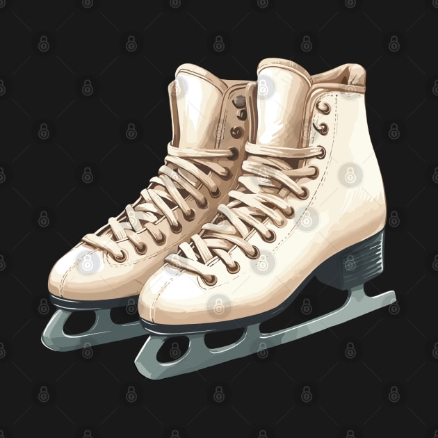 Cream Ice Skating Boots by Siha Arts