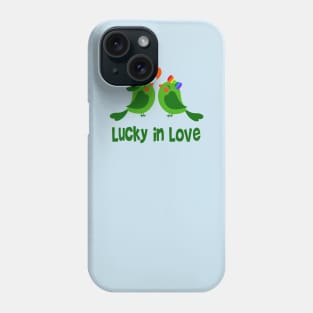 Lucky In Love Irish Green Birds Engagement Wedding Phone Case