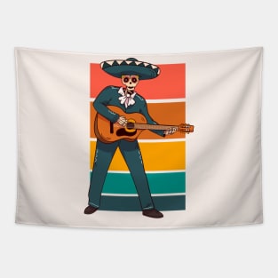 Dia de los Muertos Guitar Playing Mariachi Tapestry