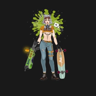 Longboard girl holding a blaster T-Shirt