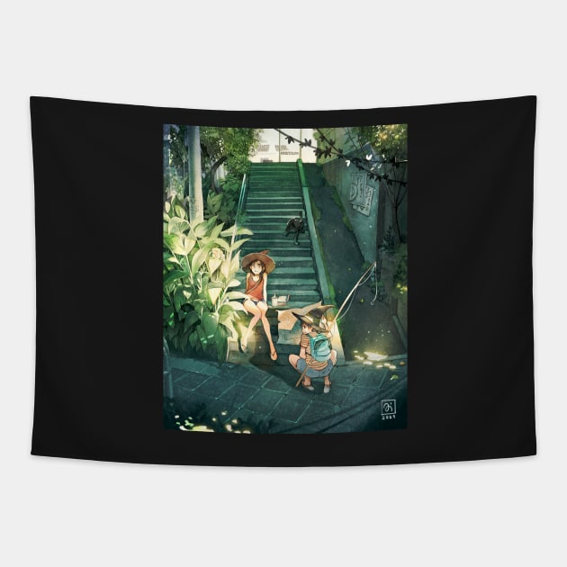 Stairs Tapestry by SimzArt
