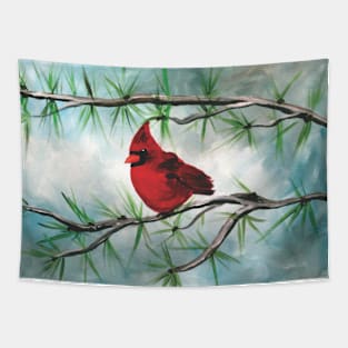 Cardinal on branch Tapestry