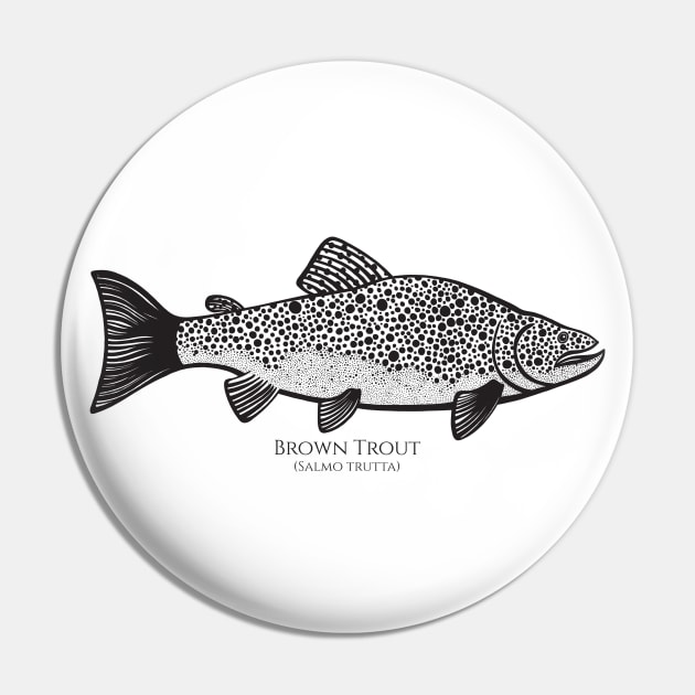 Brown Trout with Common and Latin Names - on light colors Pin by Green Paladin