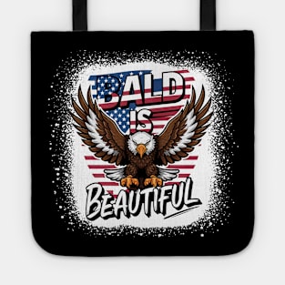 4th of July Bald Is Beautiful Bald Eagle Men Women Gift Tote