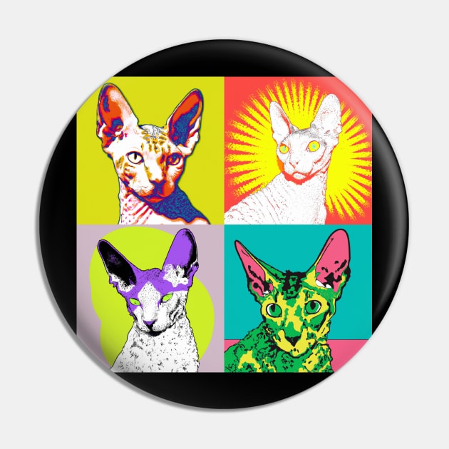 Cornish Rex Pop Art - Cat Lover Gift Pin by PawPopArt