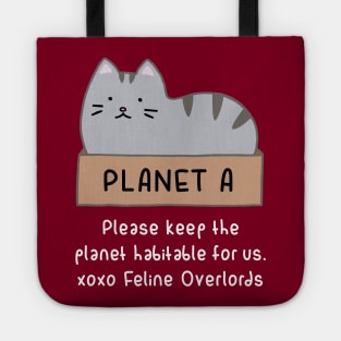 Gray Cat - Habitable Planet (Red) Tote