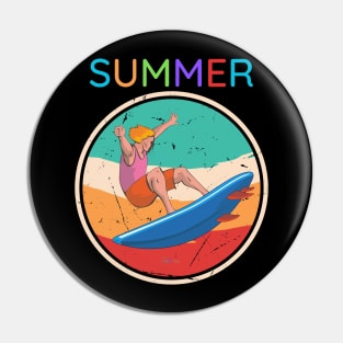 Summer surfing Pin