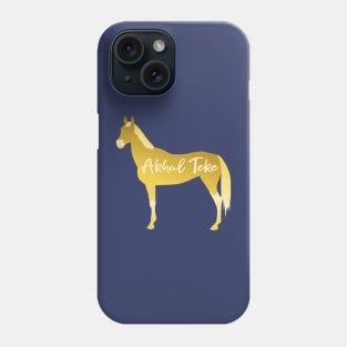 Gold Akhal Teke Digital Minimal Construction Paper Cutout Silhouette Phone Case