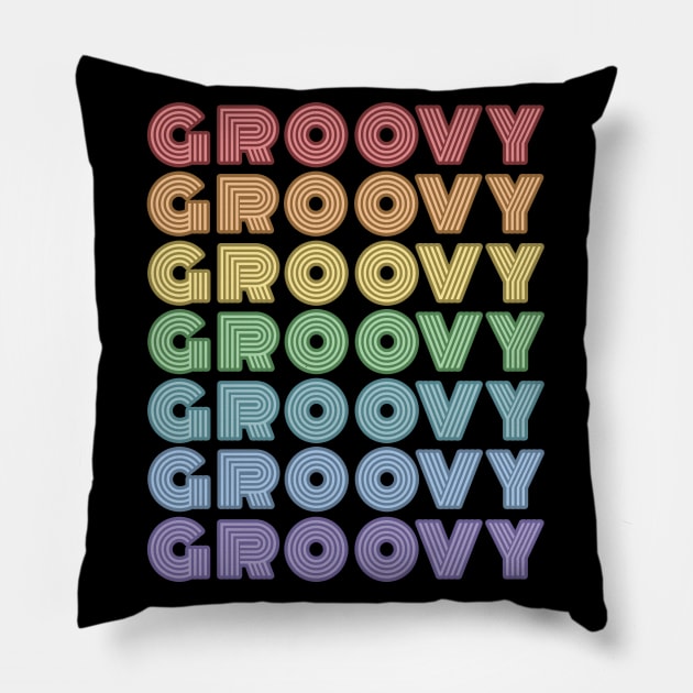 Retro Groovy Hippie Disco Dance Vintage 60s 70s Gift Pillow by MintedFresh