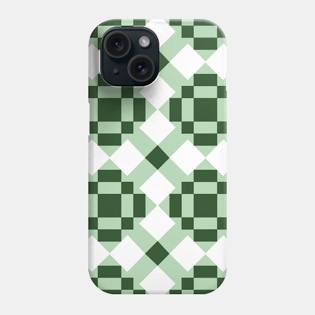 Green and White Pride of Ohio Patchwork Pattern Phone Case by Nuletto