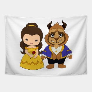 Baby princess, the beast, face mask for girl, princess cute mask, princess with rose Tapestry