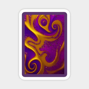 Purple & Gold Liquid Glitter 04 Magnet