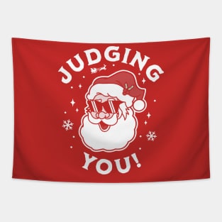 Judging You - Funny Ugly Christmas Sweater Santa Claus Tapestry