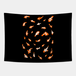 Minimalist Orange Saltwater Clownfish Pattern Tapestry