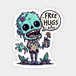 Free hugs and bites - plant lover zombie Magnet