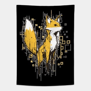 Modern cyber fox concept portrait Tapestry