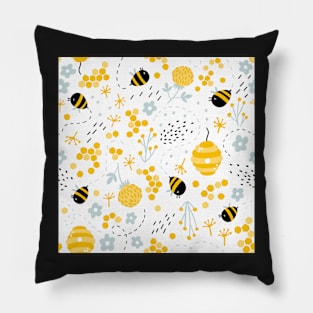 Bees Cute Happy honeybees Pillow