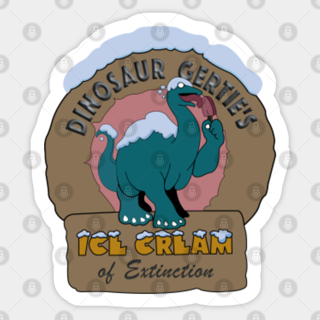 Dinosaur Gertie's Ice Cream of Extinction - Dinosaur Gerties Ice Cream - Sticker