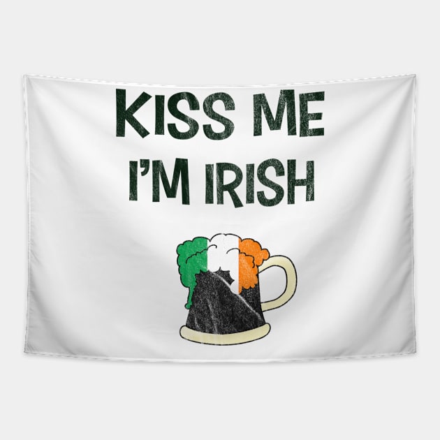 Funny St Patrick Paddy's Day Kiss Me I'm Irish Tapestry by familycuteycom